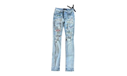 Мужские джинсы Amiri Bandana Patch AMR008, индиго