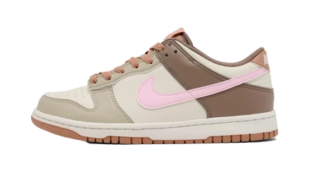 Детские кроссовки Nike Dunk Low, бежево-коричнево-розовые
