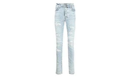 Мужские джинсы Amiri с кристаллами Swarovski, светлые