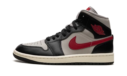 Женские кроссовки Air Jordan 1 Mid, черно-красно-серые