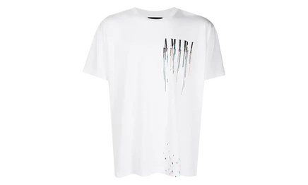 Мужская футболка Amiri MA Drip Logo, белая/разноцветная