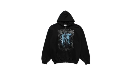 Худи на молнии Vetements Cof Butterfly Oversized, черная