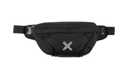 Сумка на пояс Kenzo Cross Logo Large, черно-белая