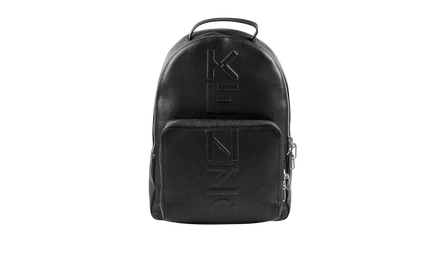 Кожаный рюкзак kenzo leather logo, черный