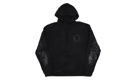 Мужское худи Chrome Hearts Horseshoe Floral, черное