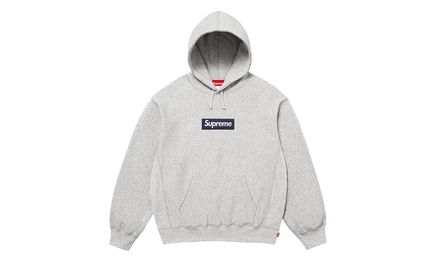 Худи Supreme Box Logo FW25, серый меланж