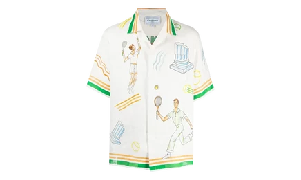 Мужская рубашка Casablanca Tennis Play, белая и разноцветная