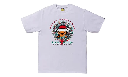 Мужская футболка Bape Baby Milo, рождественская, белая