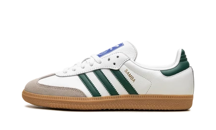 Кеды Adidas Samba Collegiate Green, бело-зеленые