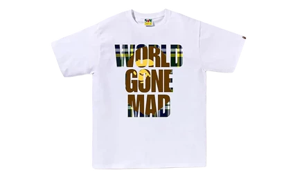 Мужская футболка BAPE Check WGM Ape Head, белая