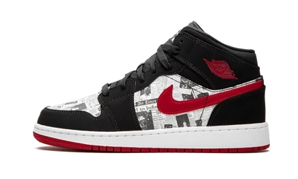 Кеды для мальчиков Jordan Air Jordan 1 Mid SE Newspaper