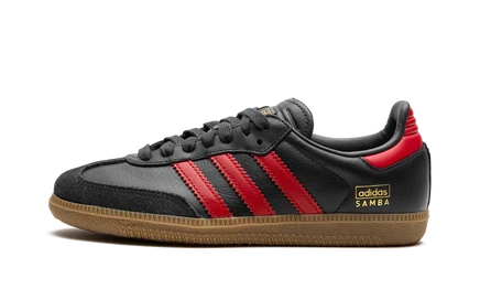 Кеды Adidas Samba OG IG6173 кожаные, черно-красные