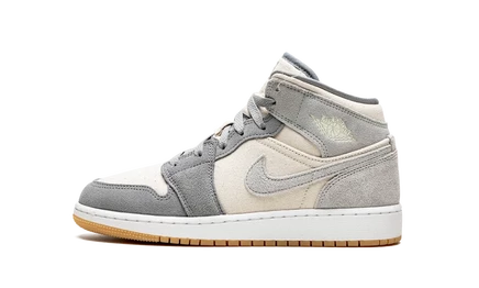 Детские кроссовки Jordan 1 Mid SE, кокосовый/серый