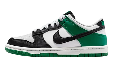 Детские кроссовки Nike Dunk Low, белые/зеленые/черные