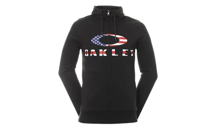 Мужское худи Oakley Bark на молнии, черное с флагом США