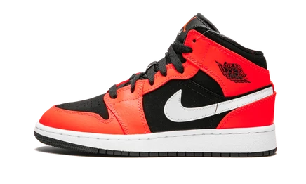 Кеды для мальчиков Jordan 1 Mid GS Infrared, черные/красные