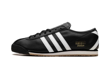 Кроссовки Adidas Italia 70s, черно‑белые с коричневой подошвой