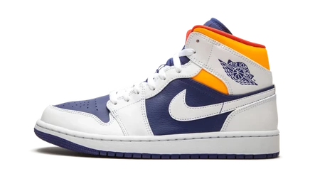 Кроссовки Jordan Air Jordan 1 Mid, синие/оранжевые