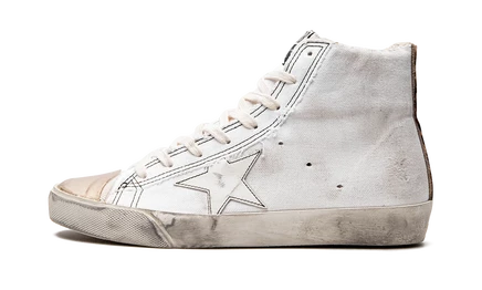 Женские кроссовки Golden Goose Francy Canvas, бело-золотые