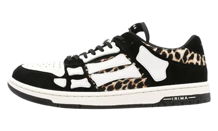 Мужские кеды Amiri Leopard Skeletoneton, черно-белые