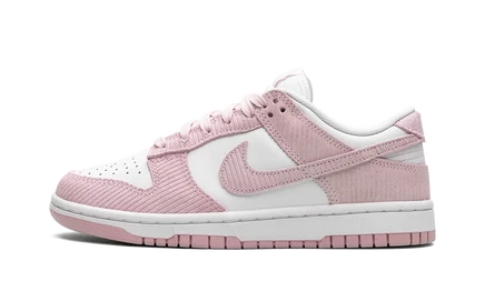 Женские кеды Nike Dunk Low FN7167, бело-розовые в вельвете