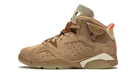 Детские кроссовки Jordan 6 Travis Scott «British Khaki»