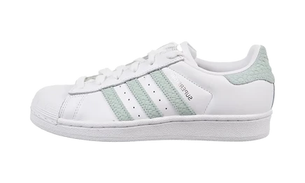 Женские кеды Adidas Superstar WMNS, White Ash Green