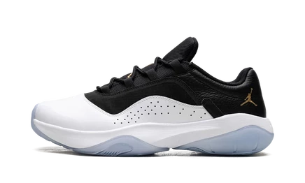 Кроссовки Jordan Retro 11 CMFT Low, черно-белые с золотыми акцентами