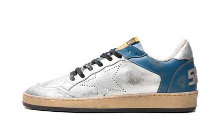Кеды Golden Goose Ball Star, кожаные, голубой/слоновая кость