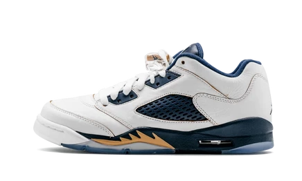 Детские кроссовки Air Jordan 5 Retro Low GS, бело-золотые