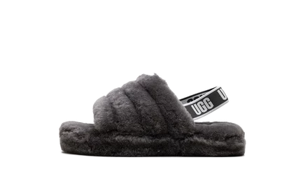 Детские сланцы Ugg Fluff Yeah Slide 1098494K, антрацитовые