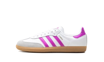 Детские кроссовки Adidas Samba OG GS, бело-фиолетовые