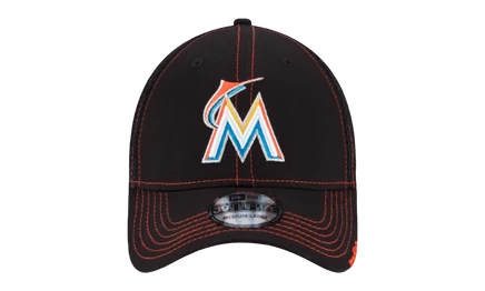 Унисекс кепка New Era 39THIRTY Marlins, черная/красная