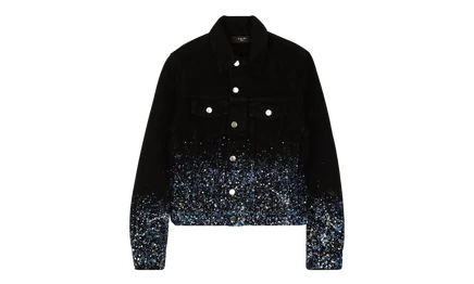 Куртка Amiri Black Crystal Painter Trucker, черная