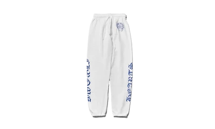 Спортивные штаны Chrome Hearts «Horseshoe Logo», бело-голубые