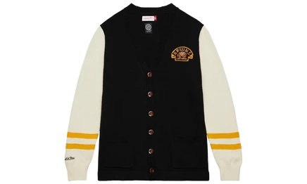 Кардиган Mitchell & Ness NHL 100 Bruins, черно-кремовый