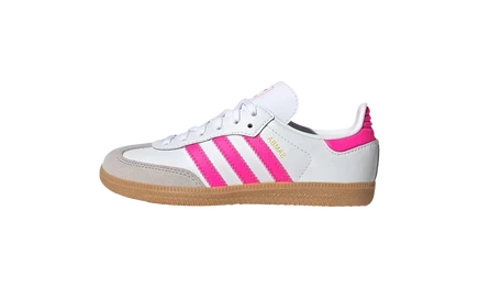 Детские кеды Adidas Samba OG, бело-розовые
