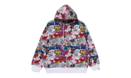 Мужское худи BAPE Graffiti Pattern, разноцветное