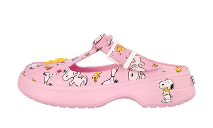 Женские сабо Crocs Mary Jane, принт Snoopy и Woodstock