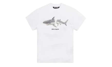 Мужская футболка Palm Angels Shark Classic, белая/черная