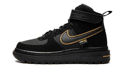 Кроссовки Nike Air Force 1 Boot Cordura, черно-золотые