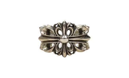 Кольцо Chrome Hearts Double Floral, серебристое