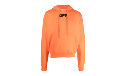 Худи Off-White с принтом и кулиской, оранжевая