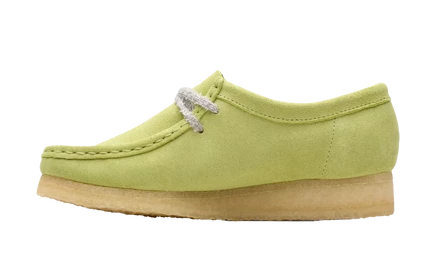Женские туфли Clarks Wallabee, светло-лаймовые
