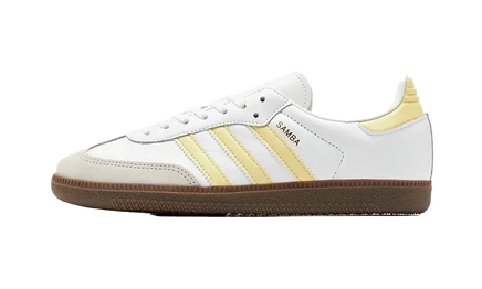 Детские кроссовки Adidas Samba OG GS, бело-желтые