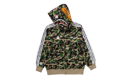 Мужская куртка-худи Adidas BAPE Shark Track, зеленая