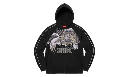 Худи supreme falcon raglan на молнии, черная