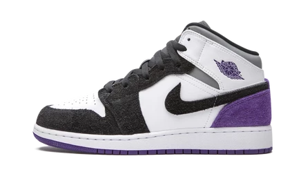 Подростковые кроссовки Jordan Air Jordan 1 Mid SE, фиолетово-белые
