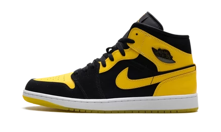 Мужские кроссовки Jordan Air 1 Mid New Love, желто-черно-белые