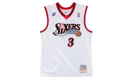 Игровая майка mitchell & ness 76ers 2001 allen iverson, белая